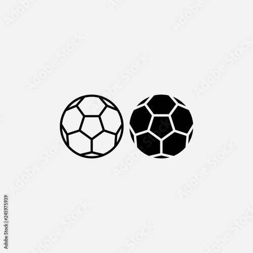 football black icon soccer ball vector