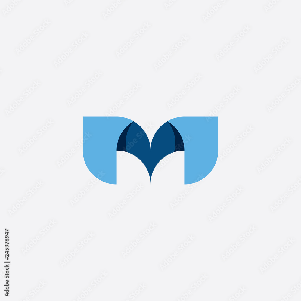Fototapeta premium m symbol element vector logo sign blue icon
