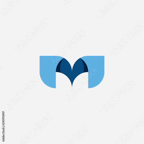 m symbol element vector logo sign blue icon