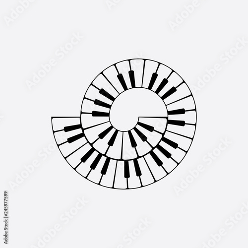 spiral piano keyboard vector illustration clipart