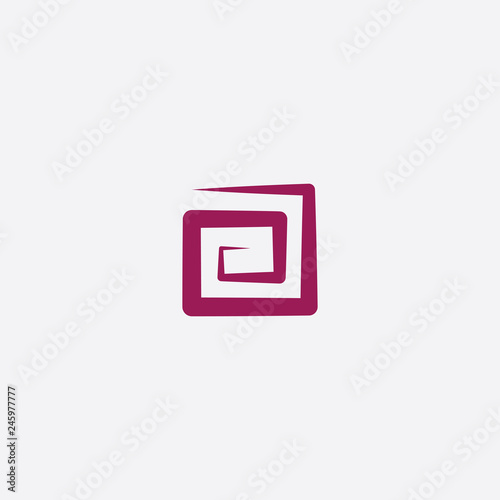 stylized square spiral logo icon vector