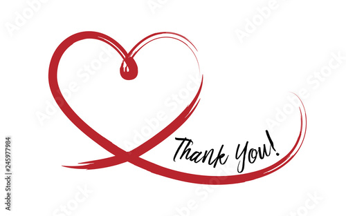Thank You on hand drawn heart