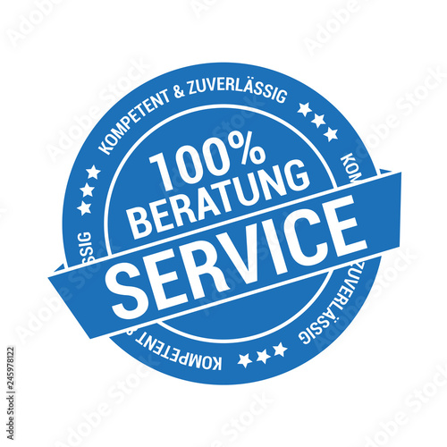 Aufkleber für 100% Beratung und Service