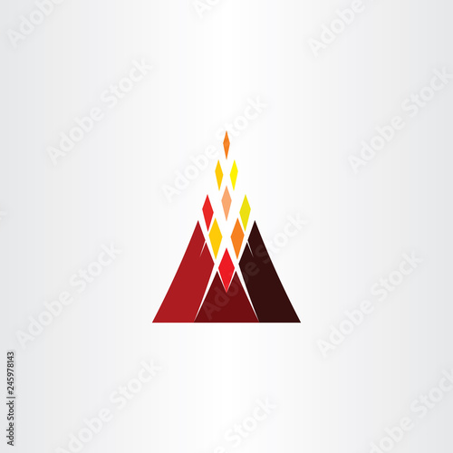 volcano mountain icon logo vector symbol element