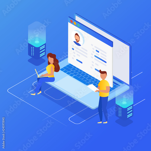 Customer relationship management CRM concept. 