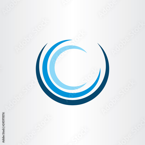 water wave letter o or c tourism logo icon