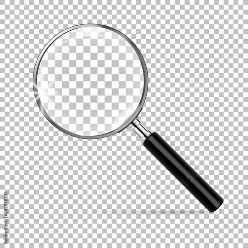 Magnifier with transparecy vector