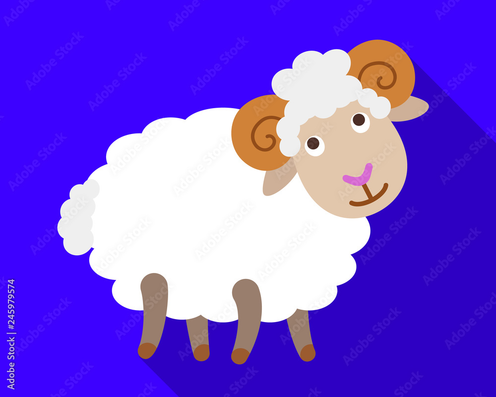 Obraz premium Smile ram icon. Flat illustration of smile ram vector icon for web design