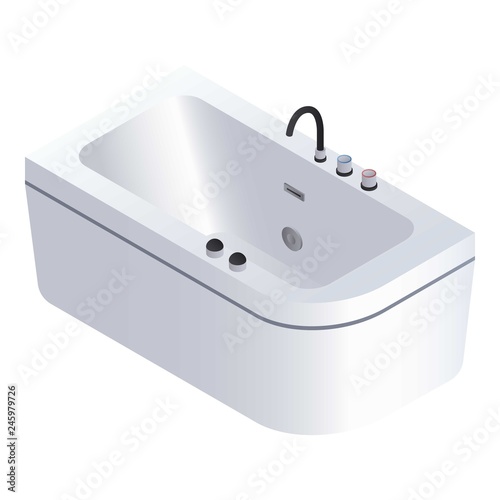 Modern bathtub icon. Isometric of modern bathtub vector icon for web design isolated on white background