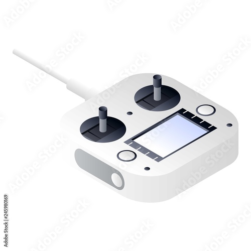Drone radio remote control icon. Isometric of drone radio remote control vector icon for web design isolated on white background