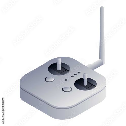 Drone remote controller icon. Isometric of drone remote controller vector icon for web design isolated on white background