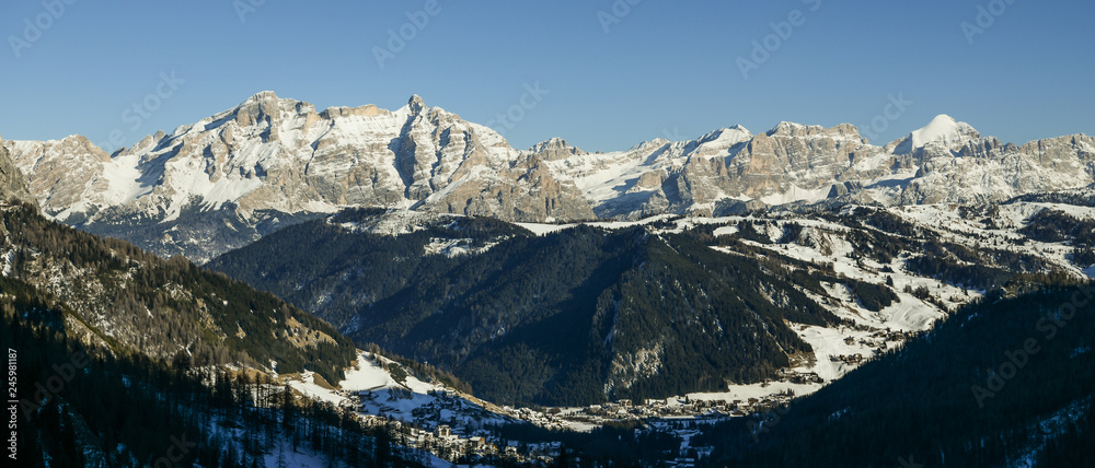 custom made wallpaper toronto digitalSnowy landscape of val Badia in the Dolomites, South Tyrol, Italy seen from Gardena pass