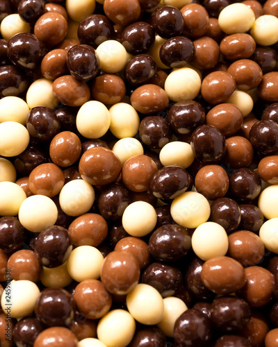 Chocolate candies with nuts.