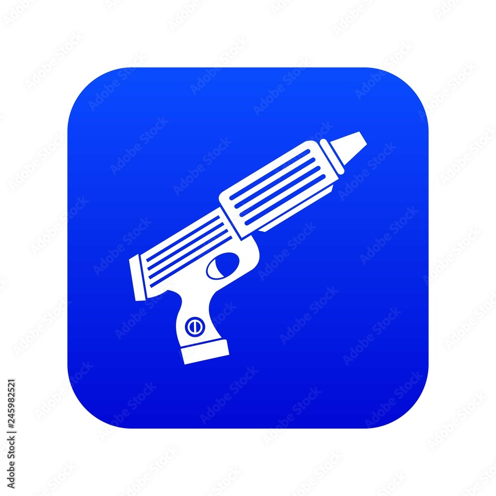 Plastic gun toy icon digital blue for any design isolated on white vector illustration