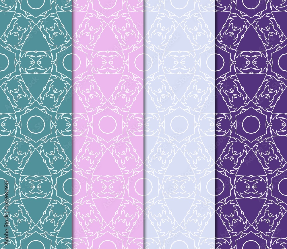 Ornamental seamless geometric patterns - seamless vector collection. Luxury design. Ornamental seamless geometric patterns - seamless vector collection. Luxury design.