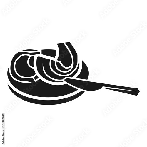 Slices of butter on bread icon. Simple illustration of slices of butter on bread vector icon for web design isolated on white background