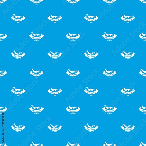 Blue whale pattern vector seamless blue repeat for any use