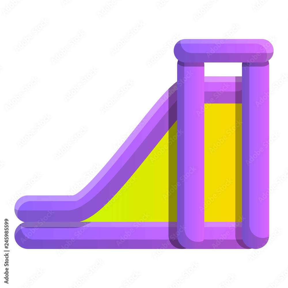 Inflated slide icon. Cartoon of inflated slide vector icon for web design isolated on white background
