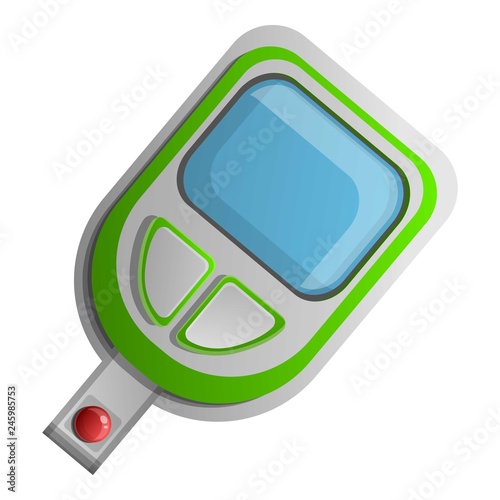 Sugar glucose meter icon. Cartoon of sugar glucose meter vector icon for web design isolated on white background