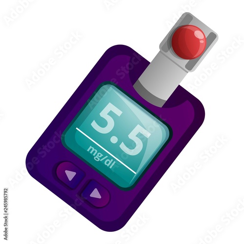 Medical glucose meter icon. Cartoon of medical glucose meter vector icon for web design isolated on white background
