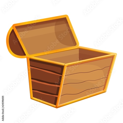 Empty dower chest icon. Cartoon of empty dower chest vector icon for web design isolated on white background