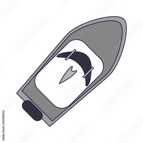 Speed boat symbol blue lines