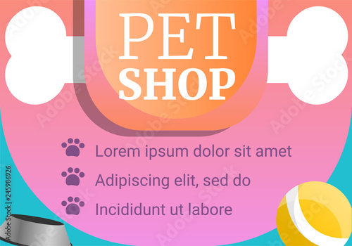 Dog pet shop concept banner. Cartoon illustration of dog pet shop vector concept banner for web design