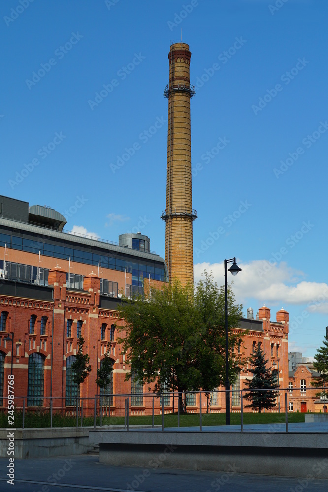 Complex buildings former EC1 (The power plant) after revitalization. Transformed into the Center of Science and Culture in Lodz