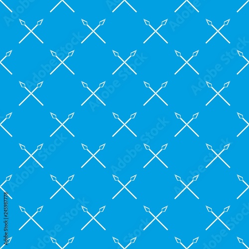 Spear pattern vector seamless blue repeat for any use