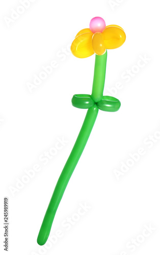 Fototapeta Naklejka Na Ścianę i Meble -  Flower figure made of modelling balloon on white background