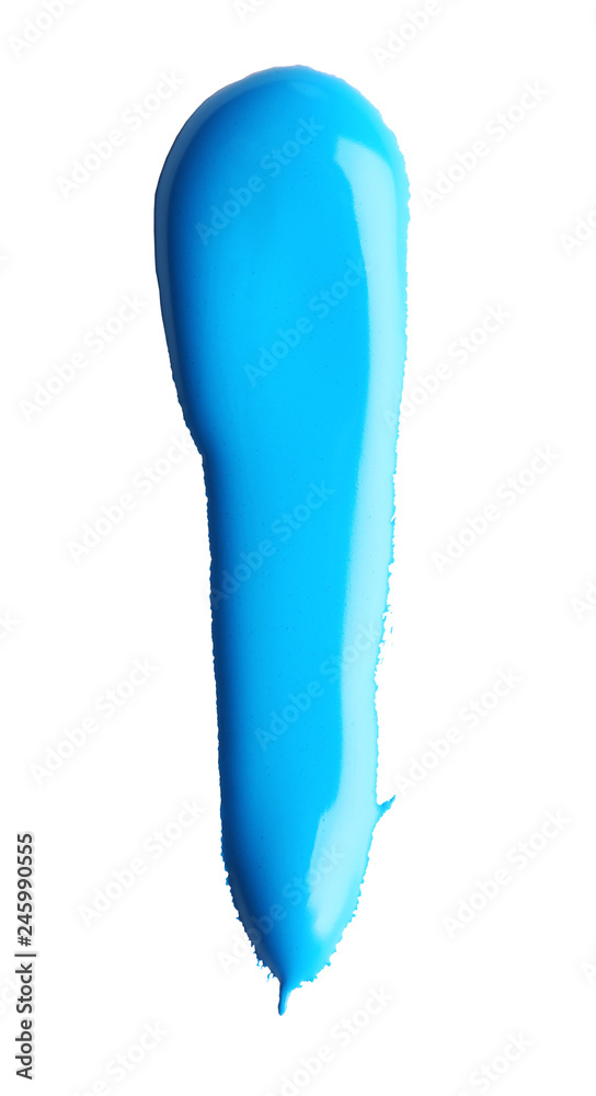 Abstract brushstroke of blue paint isolated on white Abstract brushstroke of blue paint isolated on white