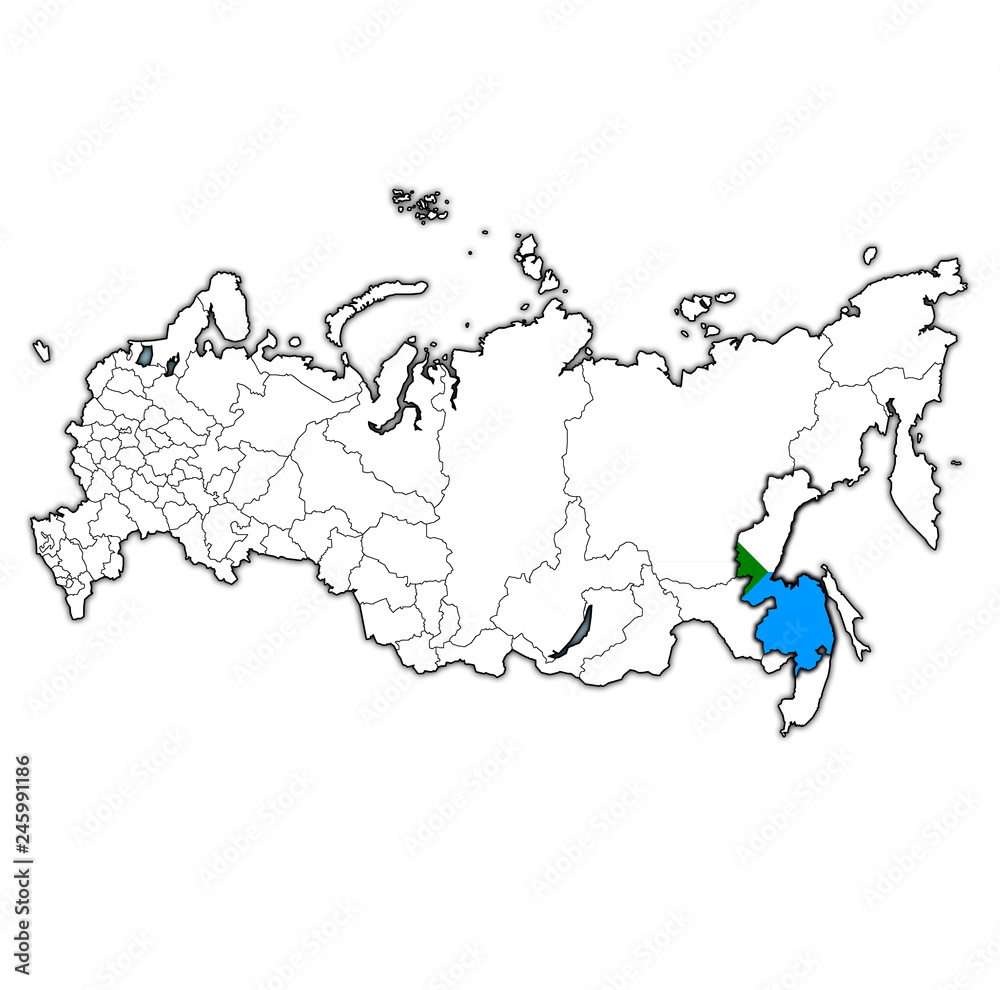 Khabarovsk Krai on administration map of russia