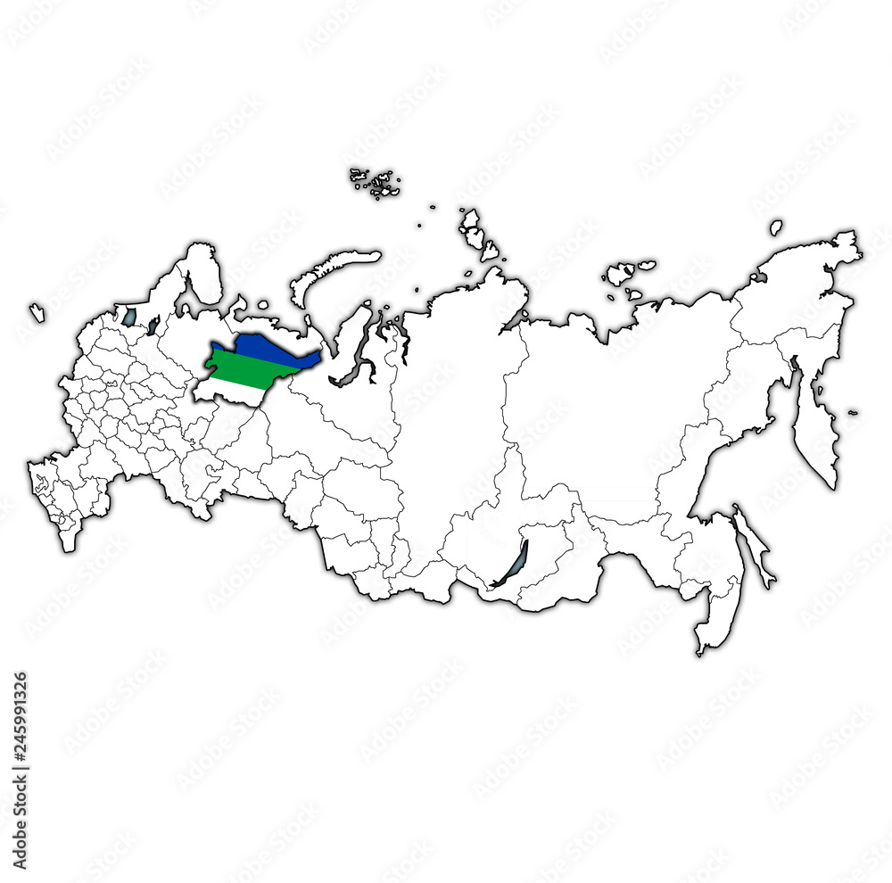 Komi on administration map of russia