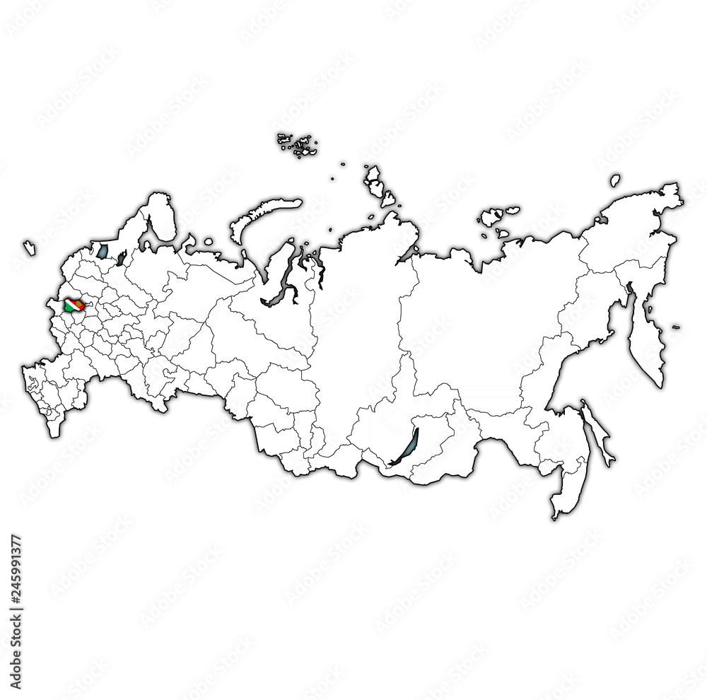 Kaluga Oblast on administration map of russia Kaluga Oblast on administration map of russia