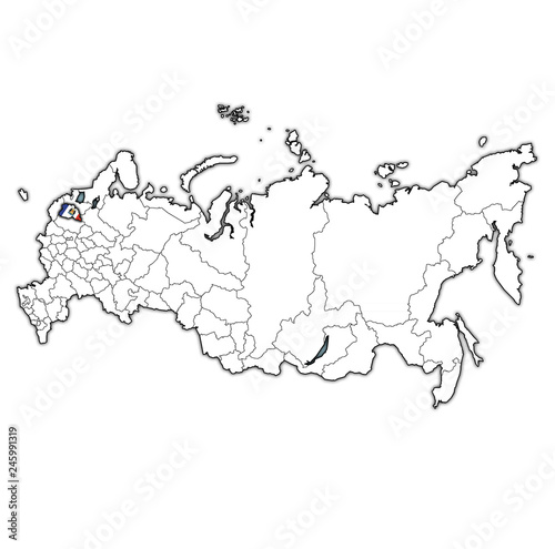 Novgorod oblast on administration map of russia