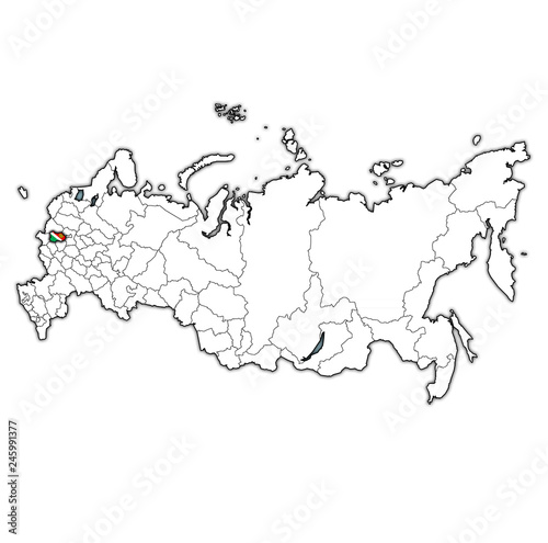 Kaluga Oblast on administration map of russia