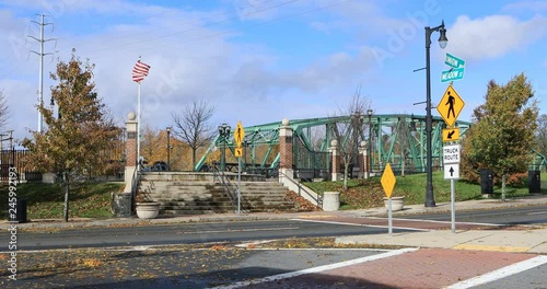 View of bridges area in Westfield, Massachusetts 4K photo