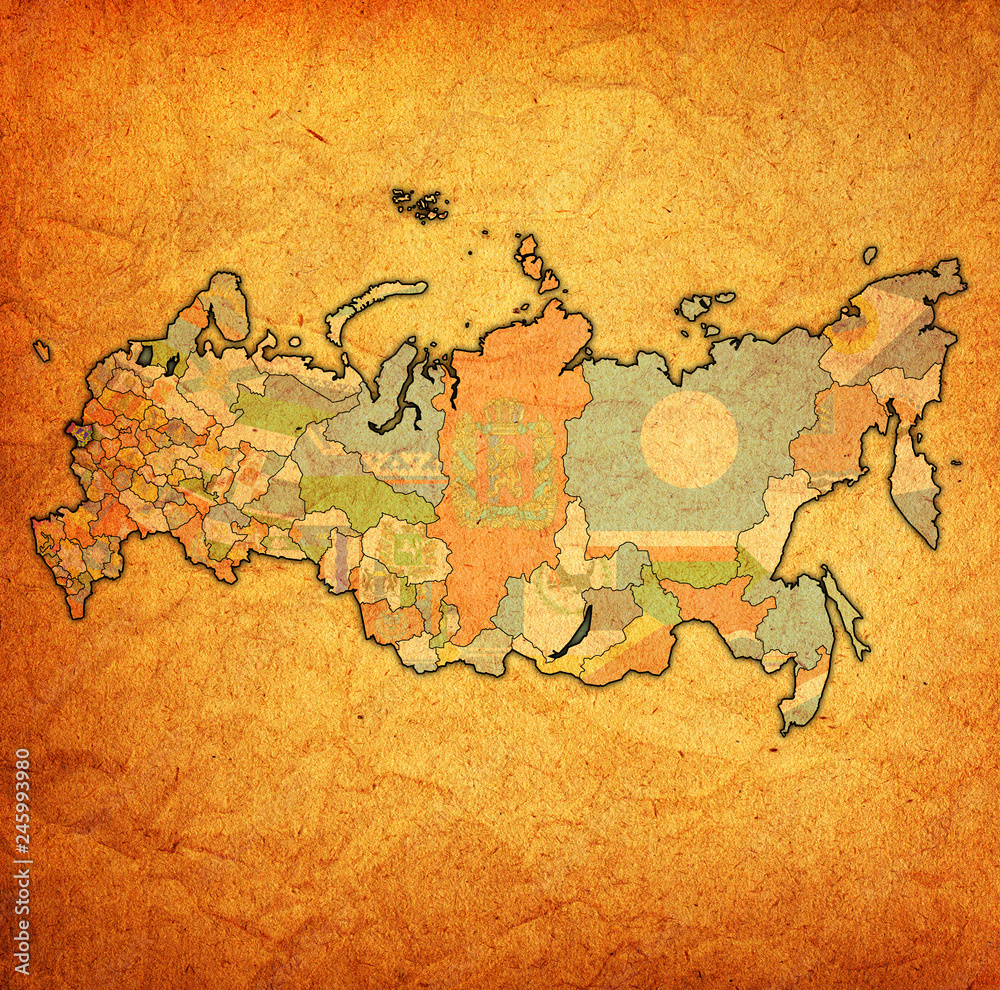 Naklejka premium Bryansk Oblast on administration map of russia