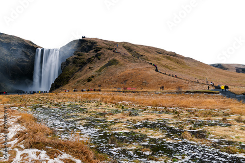 The Majestic Skogafoss Waterfall In Iceland photo