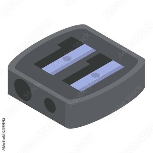 Double size sharpener icon. Isometric of double size sharpener vector icon for web design isolated on white background