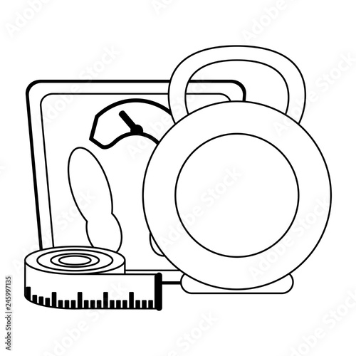 Fitness and healthy lifestyle black and white