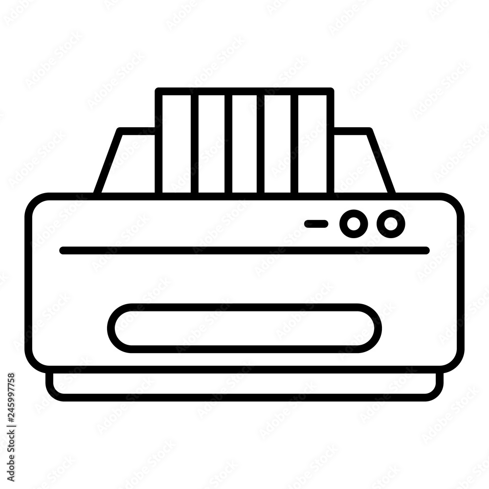 Jet printer icon. Outline jet printer vector icon for web design isolated on white background Jet printer icon. Outline jet printer vector icon for web design isolated on white background