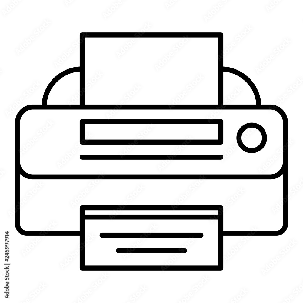 Photo printer icon. Outline photo printer vector icon for web design isolated on white background Photo printer icon. Outline photo printer vector icon for web design isolated on white background