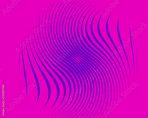Abstract pattern. Texture with wavy, curves lines. Optical art background. Vector illustration  