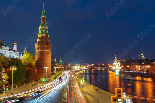 Photography moscow kremlin at night