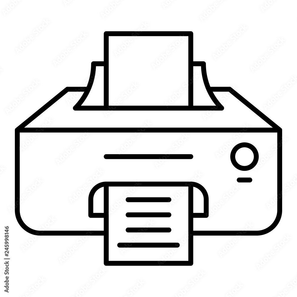Ink printer icon. Outline ink printer vector icon for web design isolated on white background Ink printer icon. Outline ink printer vector icon for web design isolated on white background