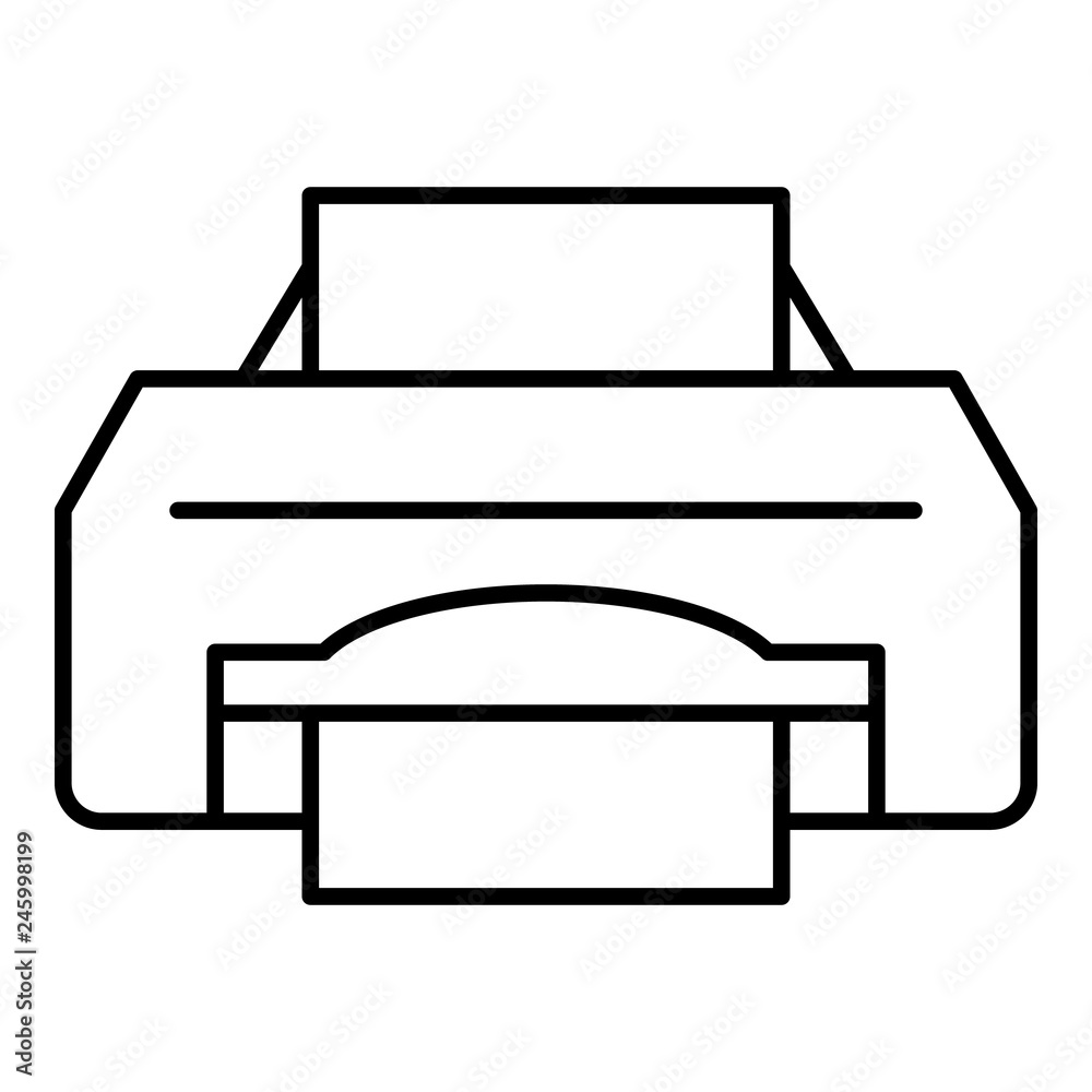 Ink jet printer icon. Outline ink jet printer vector icon for web design isolated on white background
