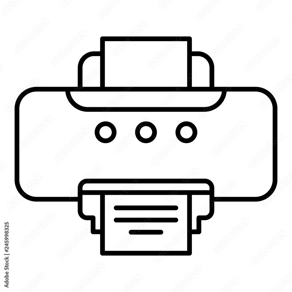 Old printer icon. Outline old printer vector icon for web design isolated on white background Old printer icon. Outline old printer vector icon for web design isolated on white background