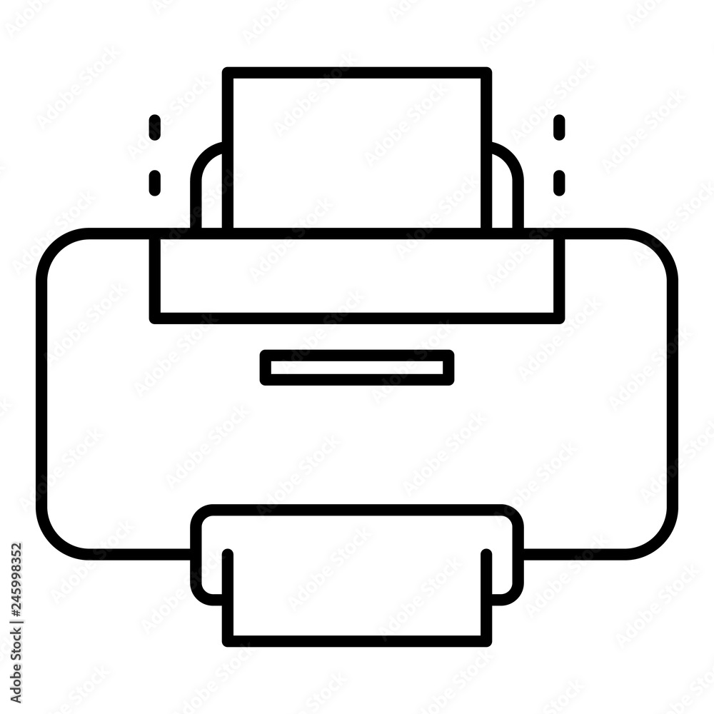 New printer icon. Outline new printer vector icon for web design isolated on white background New printer icon. Outline new printer vector icon for web design isolated on white background