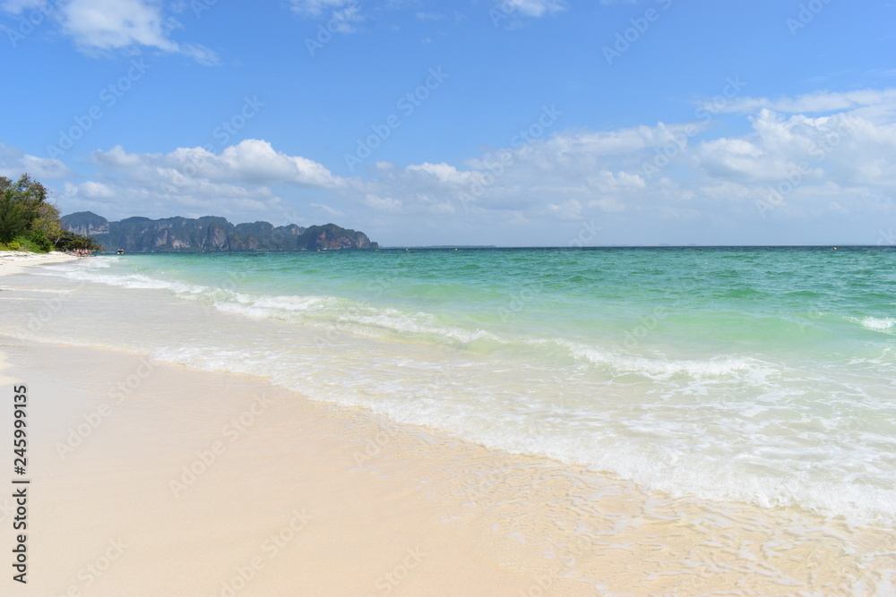 Beautiful lonely beach at Poda Island in Krabi, Thailand, Asia